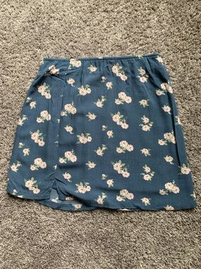 American Eagle Outfitters Navy Blue Floral Mini Skirt